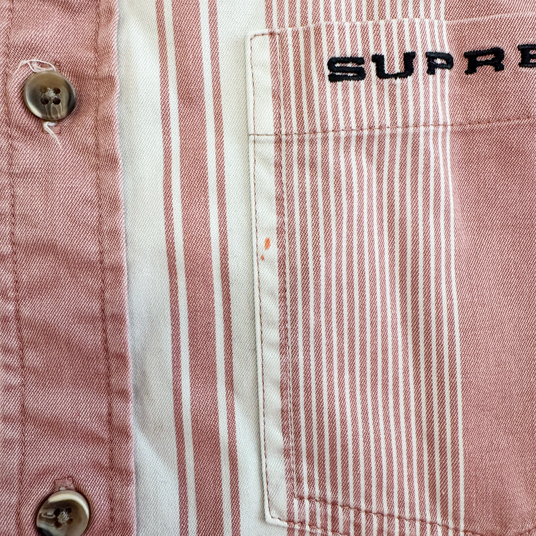 Supreme x Nike Cotton Twill Shirt Pink Stripe (L)
