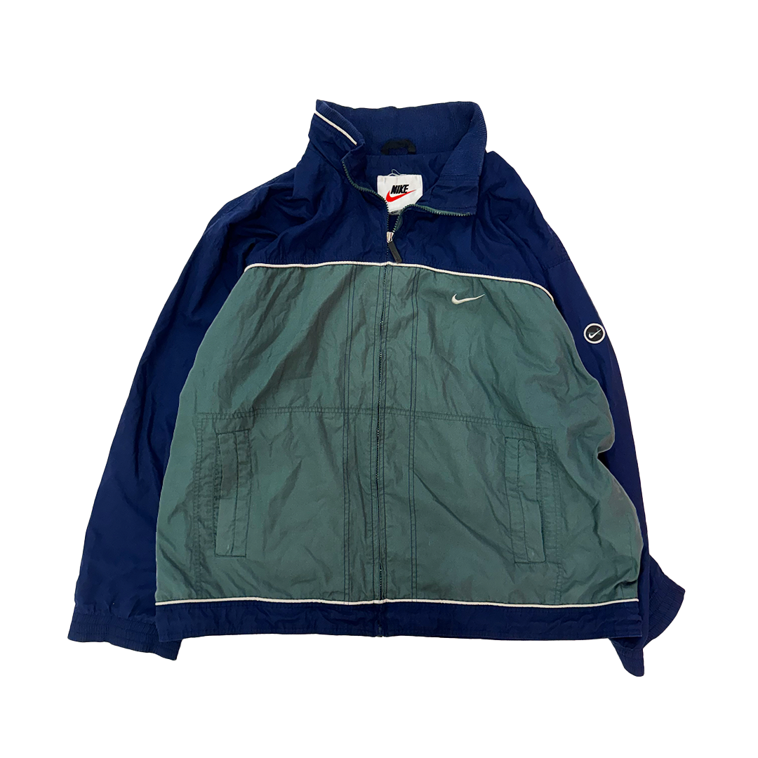 Nike Vintage Blue and Green Windbreaker (XL)