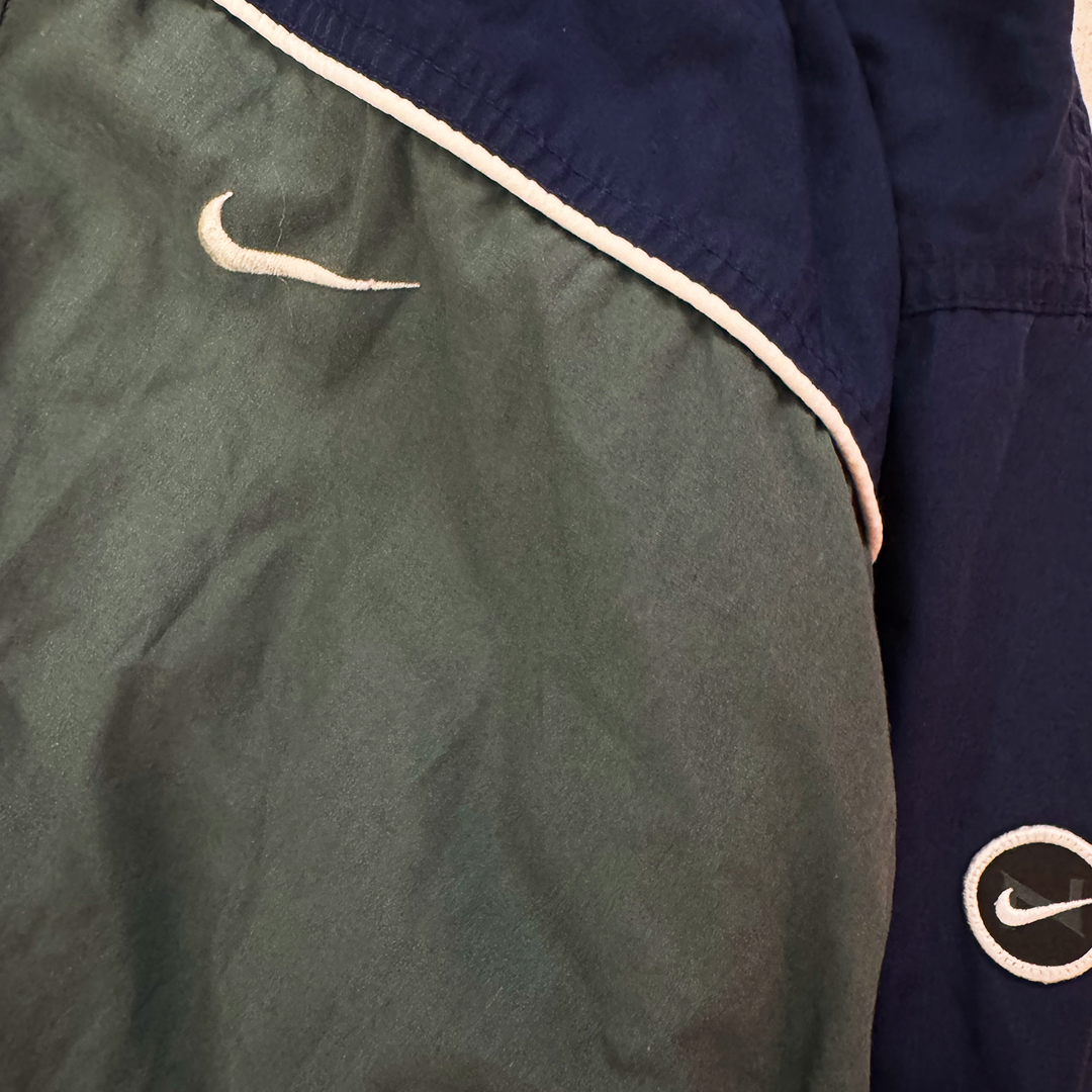 Nike Vintage Blue and Green Windbreaker (XL)
