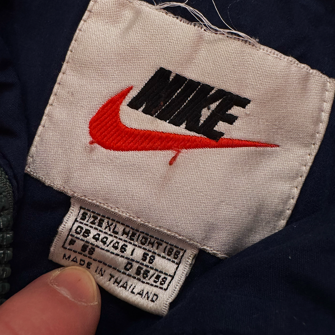 Nike Vintage Blue and Green Windbreaker (XL)