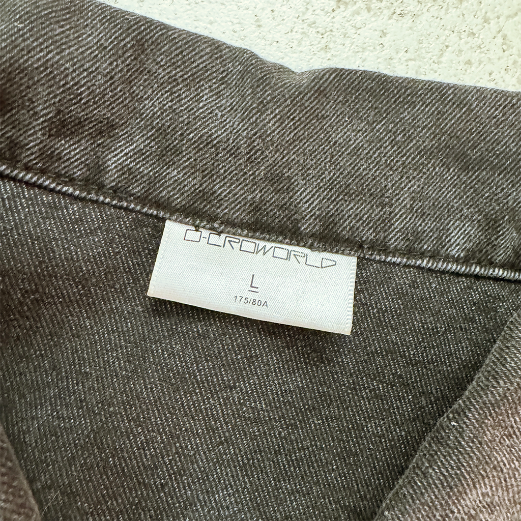 Croworld Acid Wash Black Jacket (L)