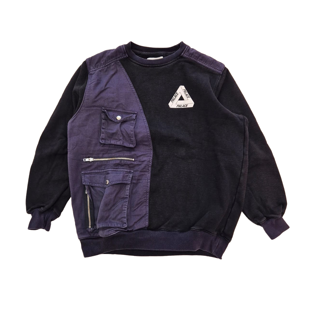 Palace Patchwork Grey Black Sweater (L)