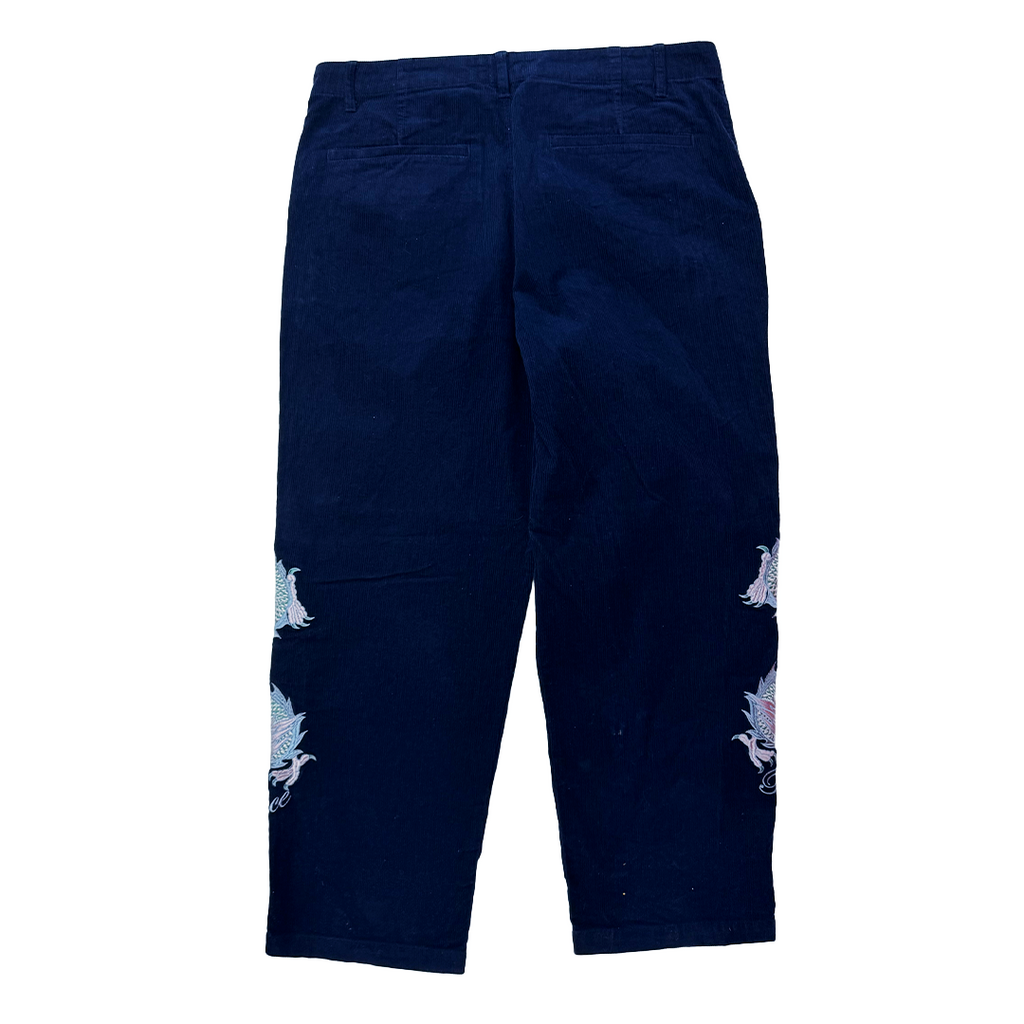 Palace Double Dragon Tour Plain Dark Blue Corduroy Pants (34)