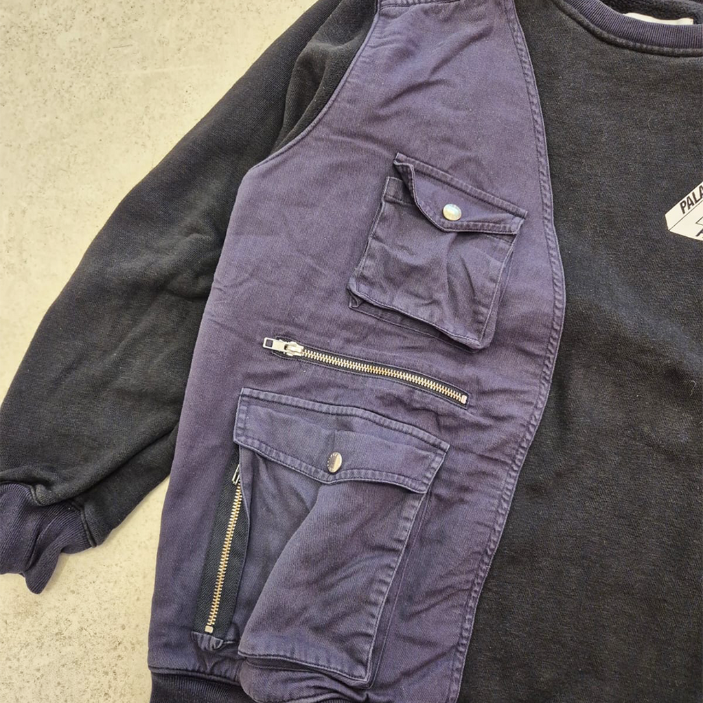 Palace Patchwork Grey Black Sweater (L)