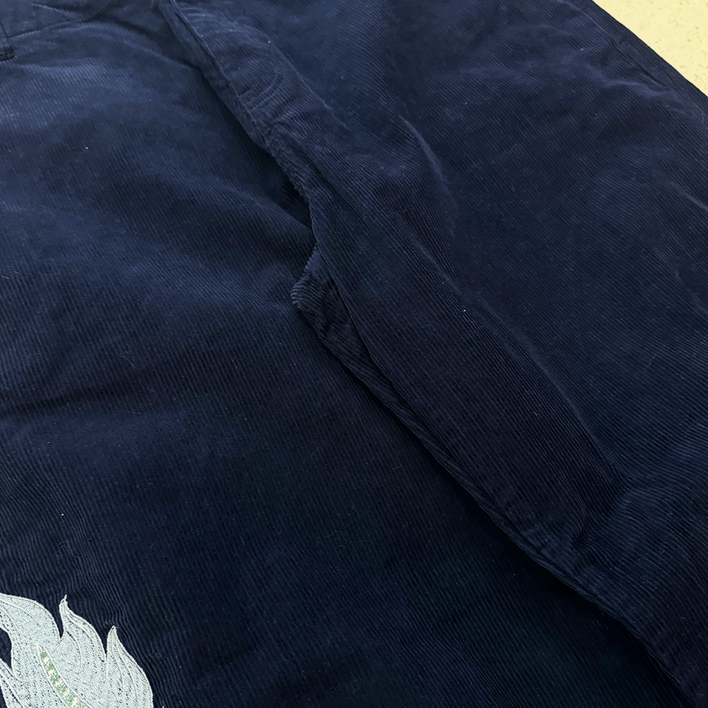 Palace Double Dragon Tour Plain Dark Blue Corduroy Pants (34)