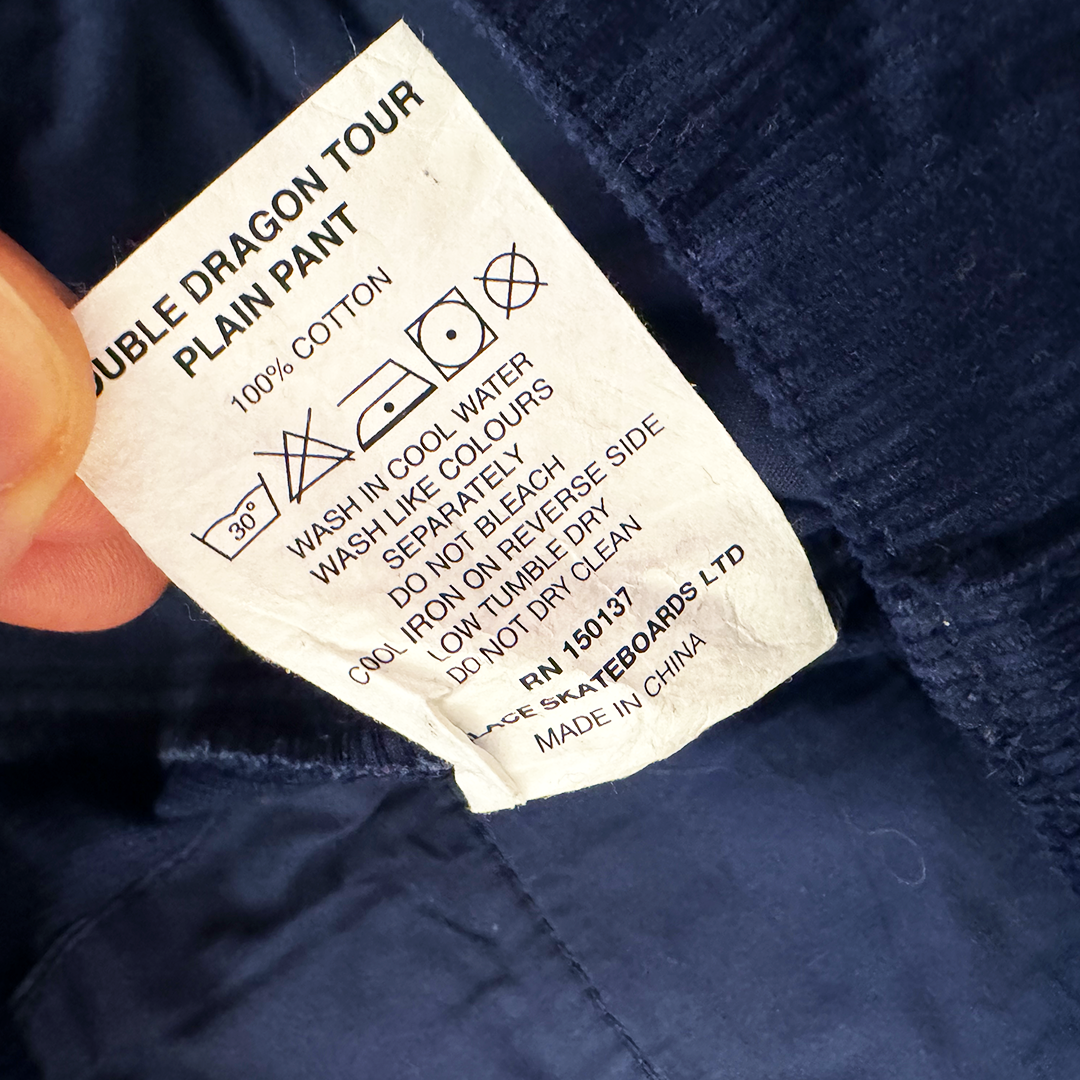 Palace Double Dragon Tour Plain Dark Blue Corduroy Pants (34)