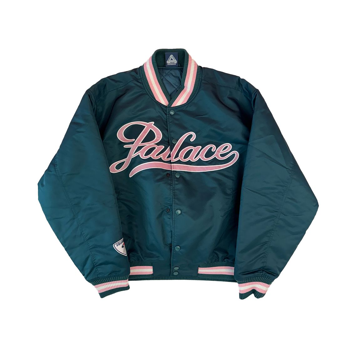 Palace Satin The Arena Green Varsity Jacket (L)