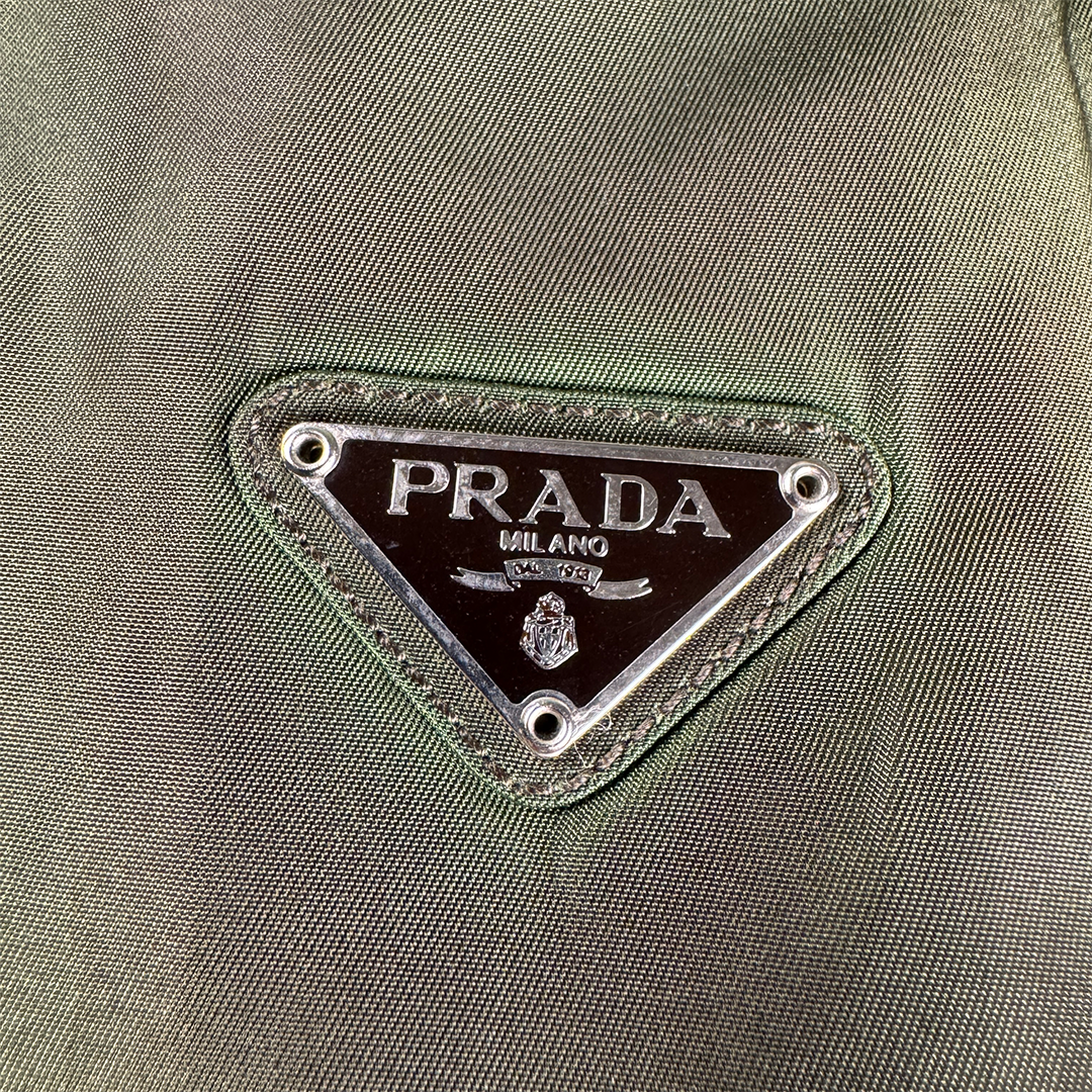 PRADA Tessuto Nylon Iridescent Triangle Logo Handbag