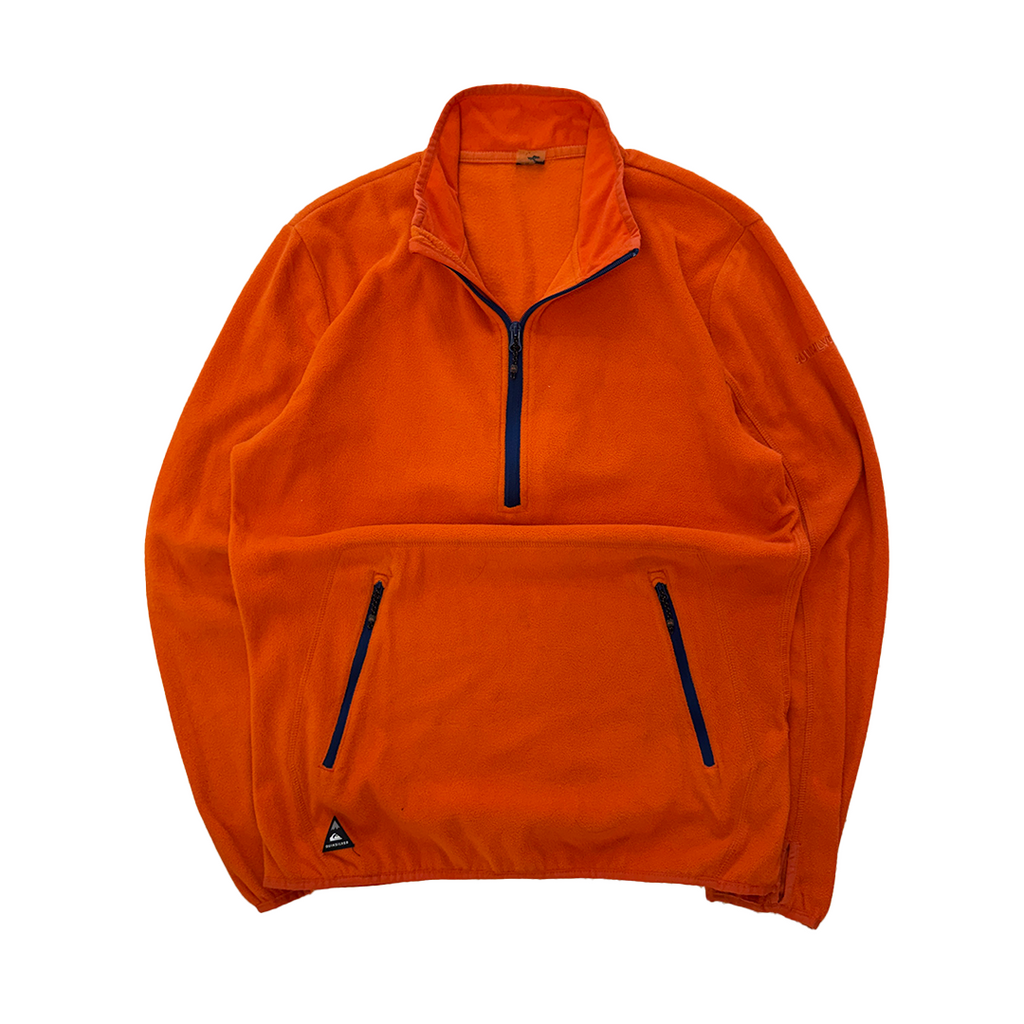 Quicksilver Orange Fleece Half-Zip Sweater (L)
