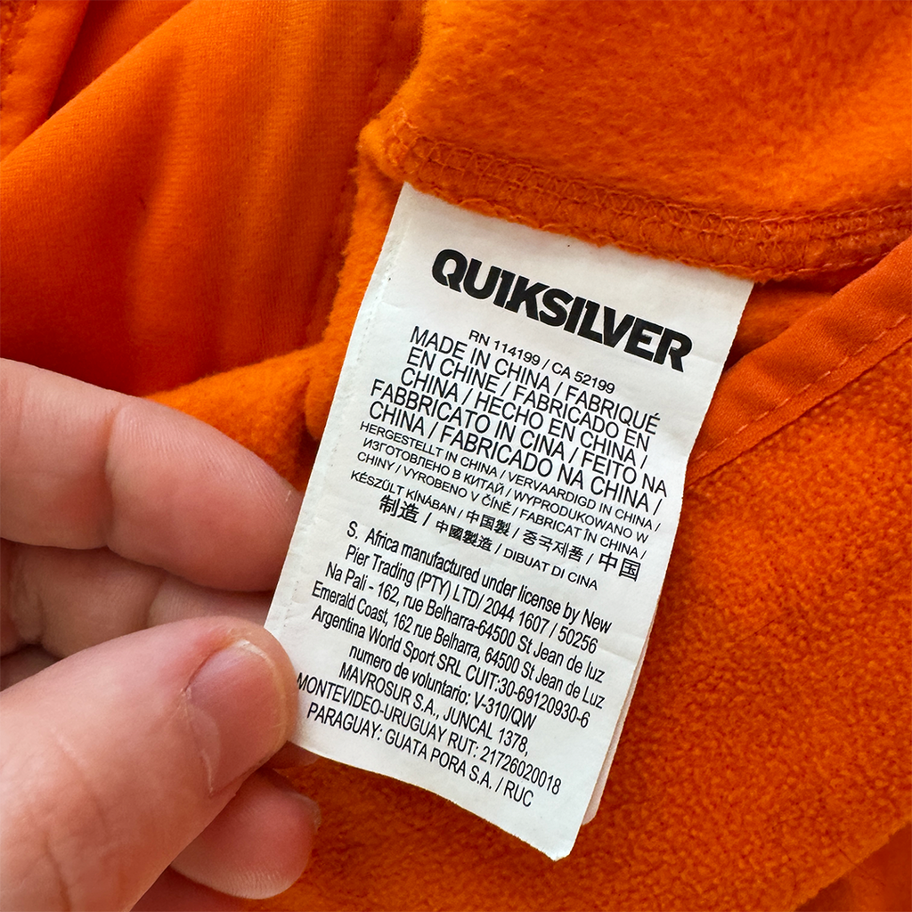 Quicksilver Orange Fleece Half-Zip Sweater (L)