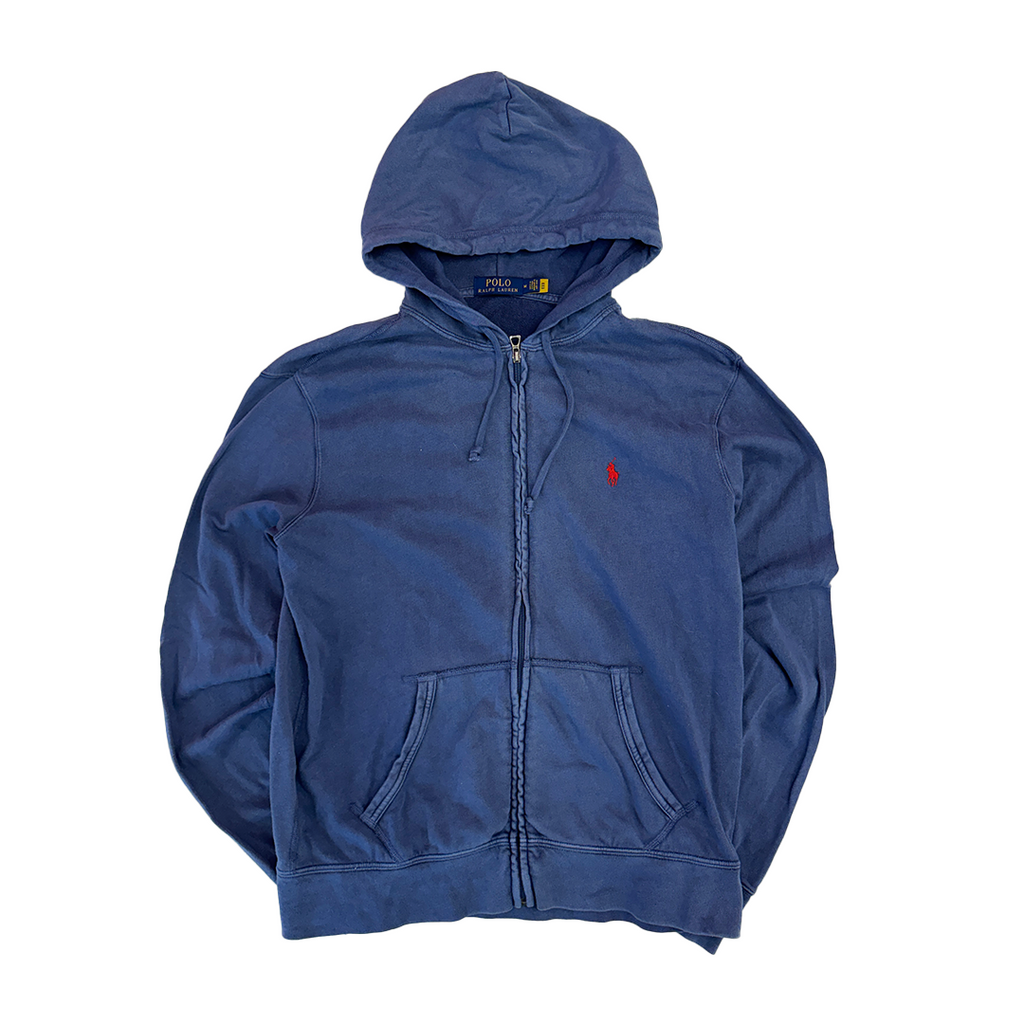 Ralph Lauren Blue Zip Up Light Hoodie (M)