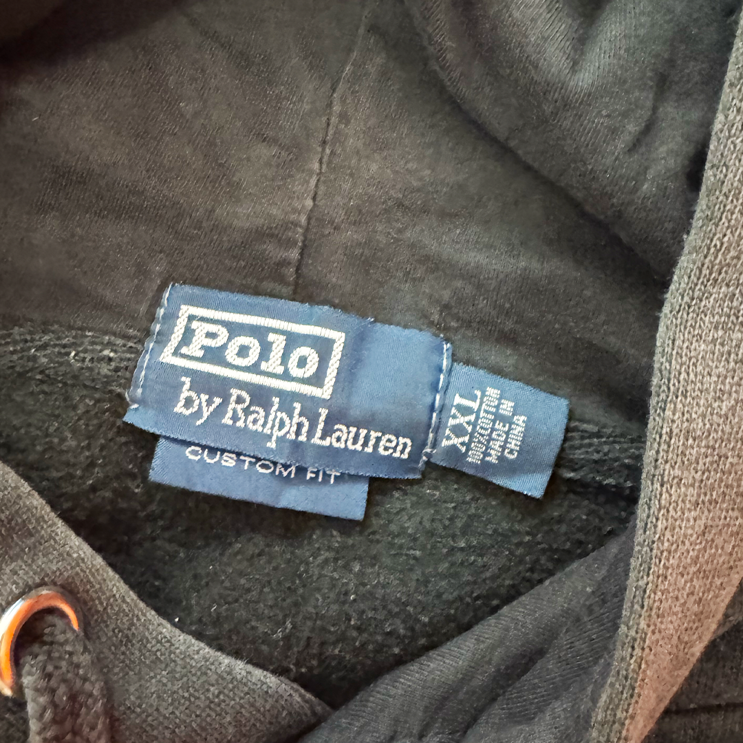 Ralph Lauren Big Horse Custom Fit Black Hoodie (XXL)