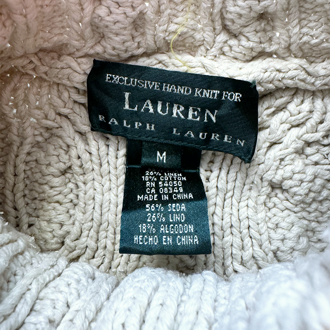 Ralph Lauren Cable Knit Beige Sweater (M)