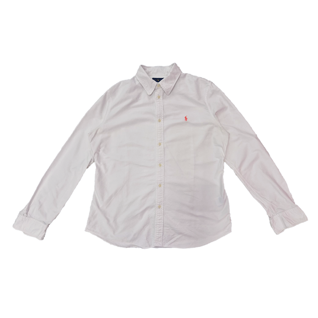 Ralph Lauren Lined White Long-Sleeve Shirt (XL)
