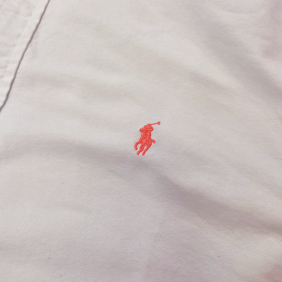 Ralph Lauren Lined White L/S Shirt (XL)