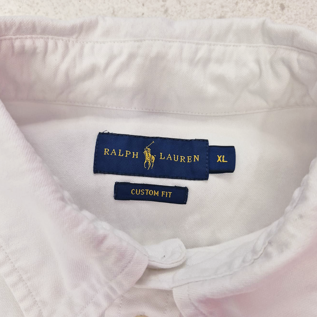 Ralph Lauren Lined White L/S Shirt (XL)