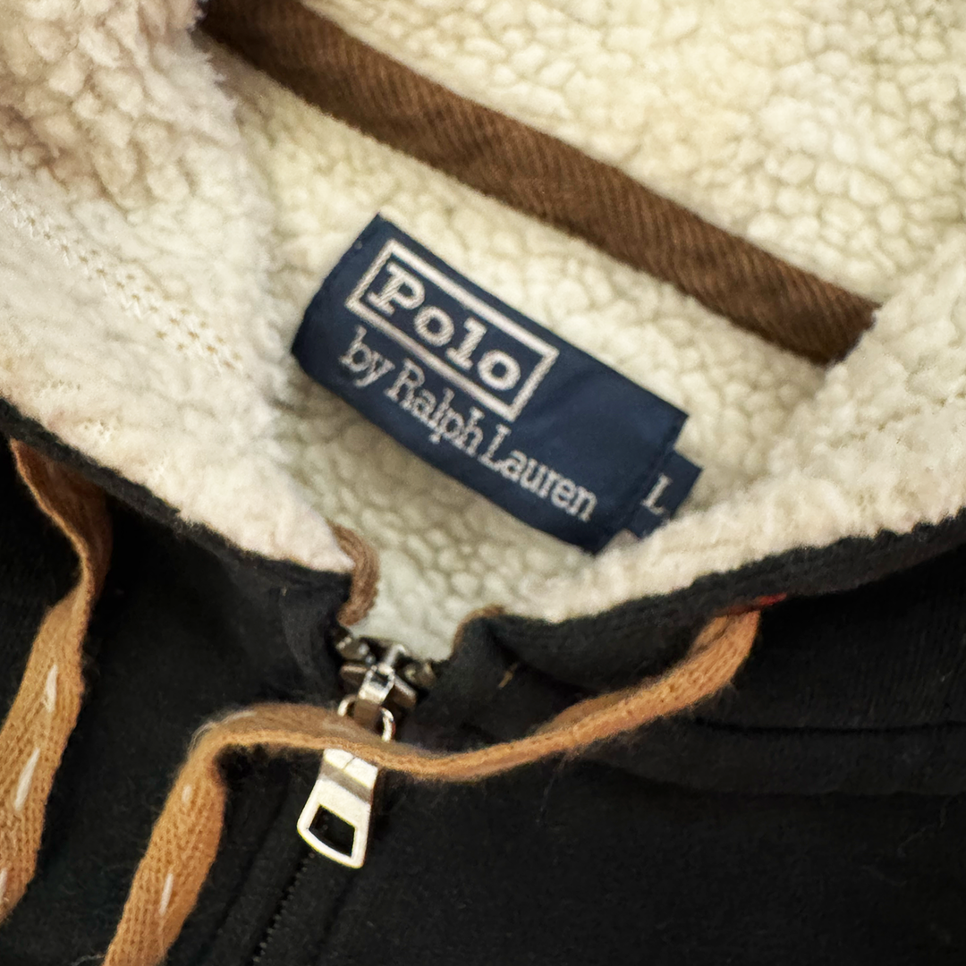 Ralph Lauren Fleece Black Zip Hoodie (L)