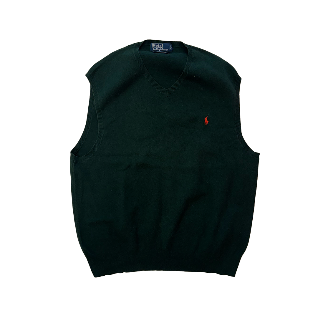 Ralph Lauren Green Knit Sweater Sleeveless (XL)