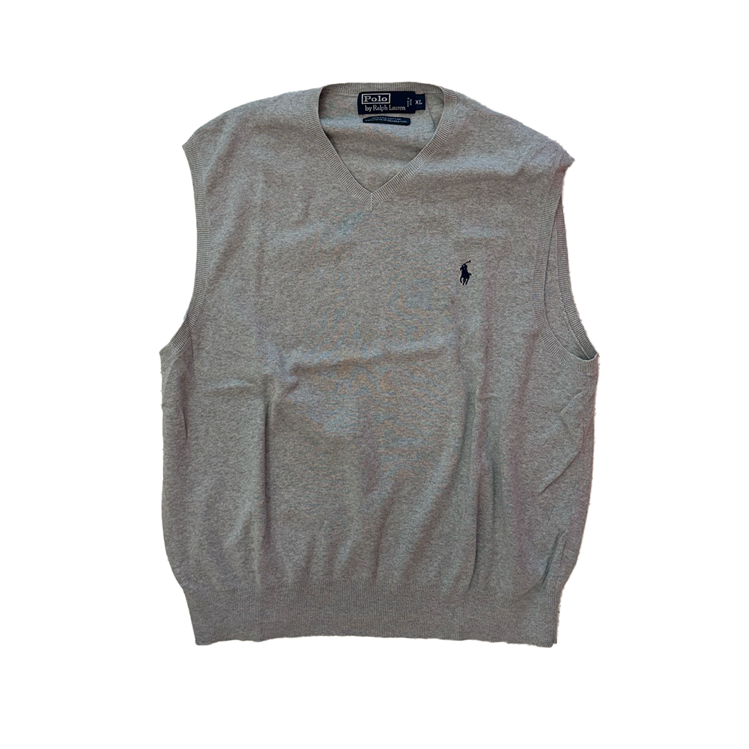 Ralph Lauren Grey Knit Sweater Sleeveless (XL)