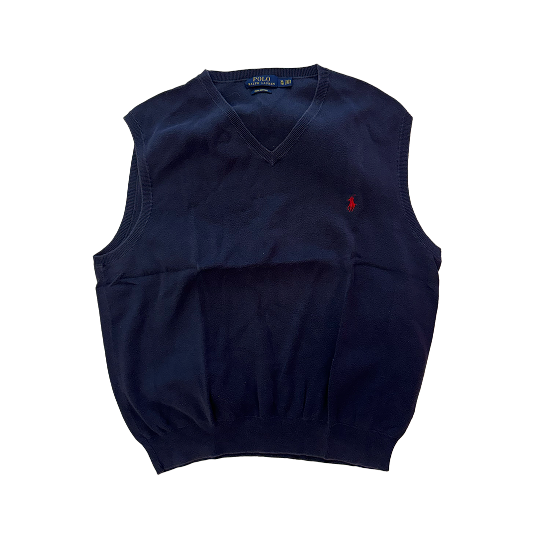Ralph Lauren Blue Knit Sweater Sleeveless (XL)