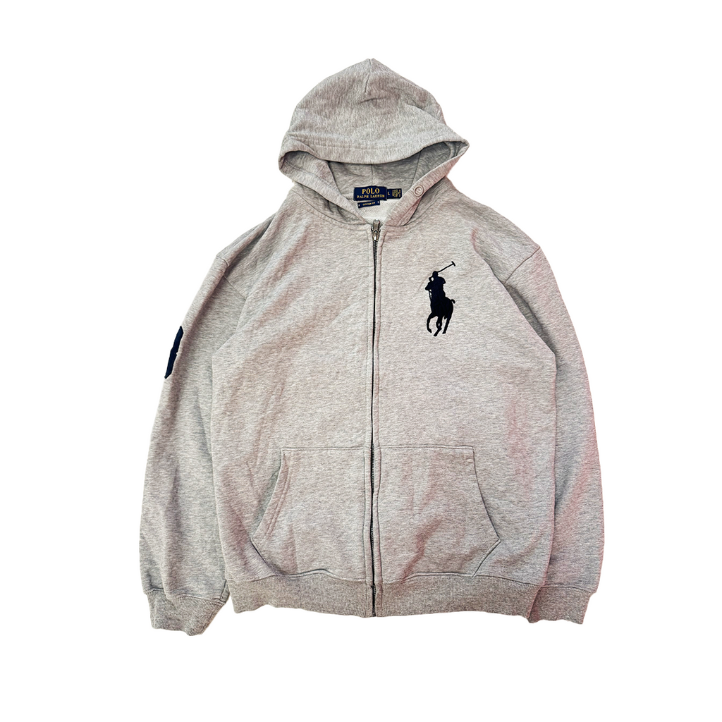 Ralph Lauren Big Horse Grey Zip Hoodie (L)