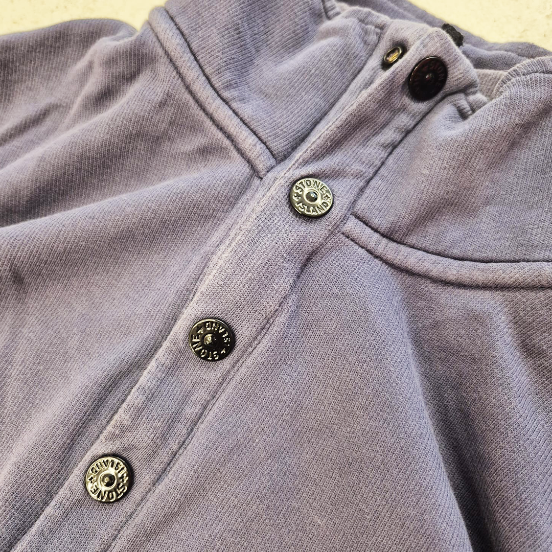 Stone Island Half Button High Neck Blue Sweater (L)
