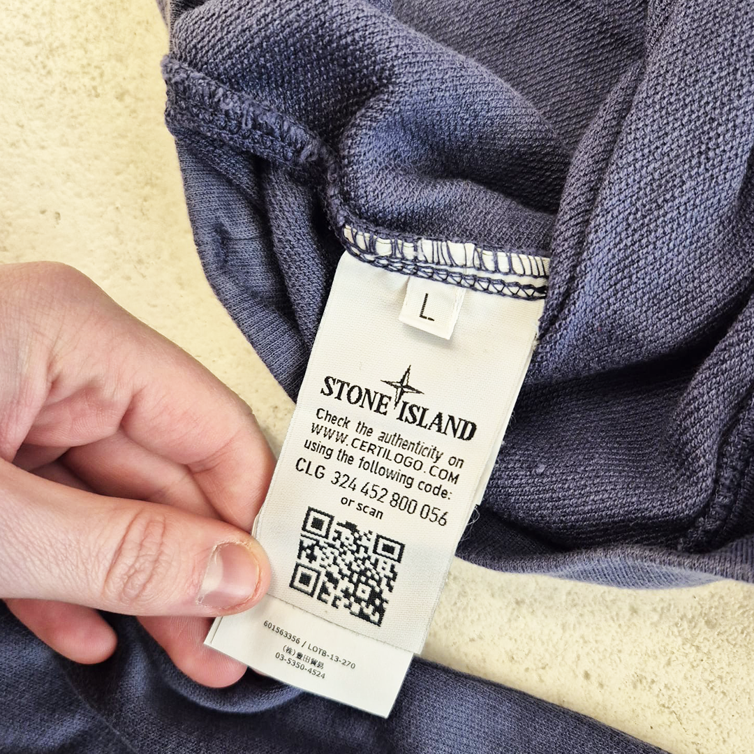 Stone Island Half Button High Neck Blue Sweater (L)