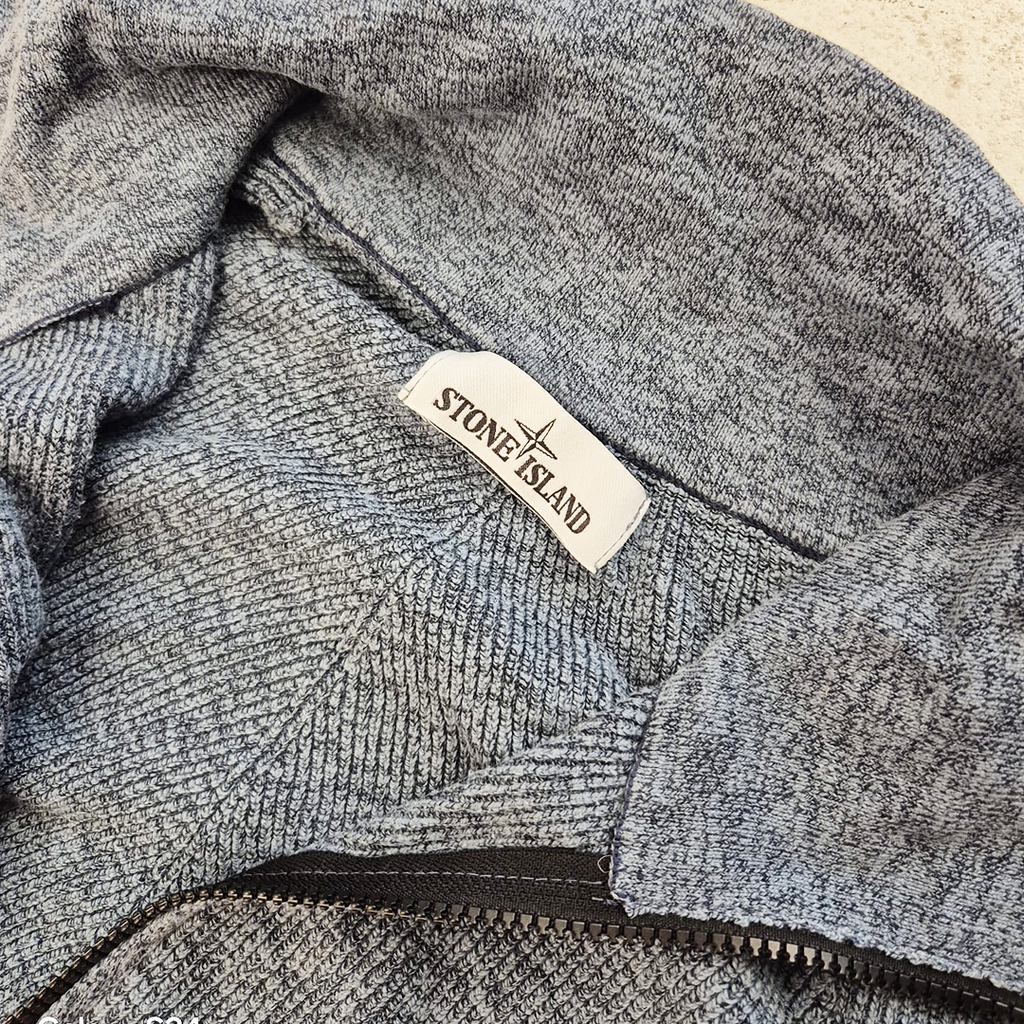 Stone Island Melange Wool Grey Zip Sweater (L)