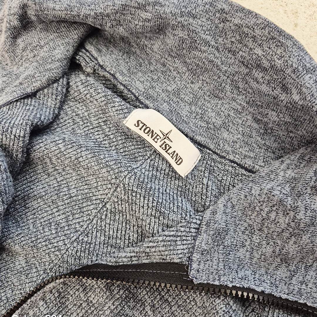 Stone Island Melange Wool Grey Zip Sweater (L)