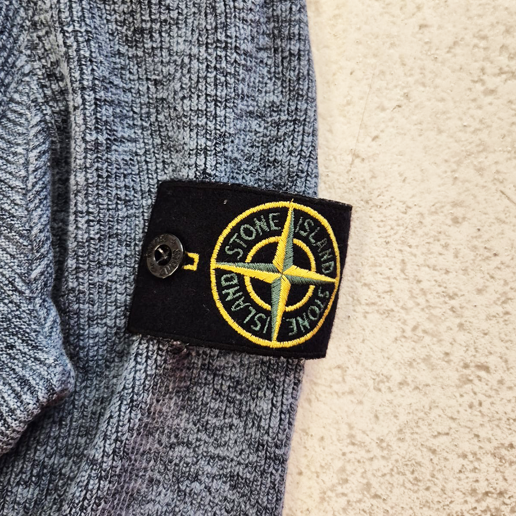 Stone Island Melange Wool Grey Zip Sweater (L)