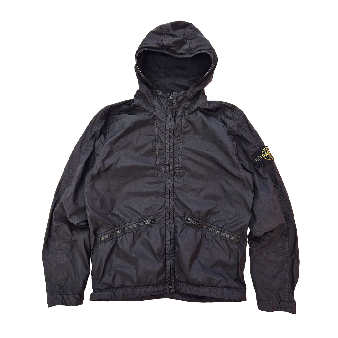 Stone Island Garment Dyed Crinkled Reps Ny Black Jacket (M)
