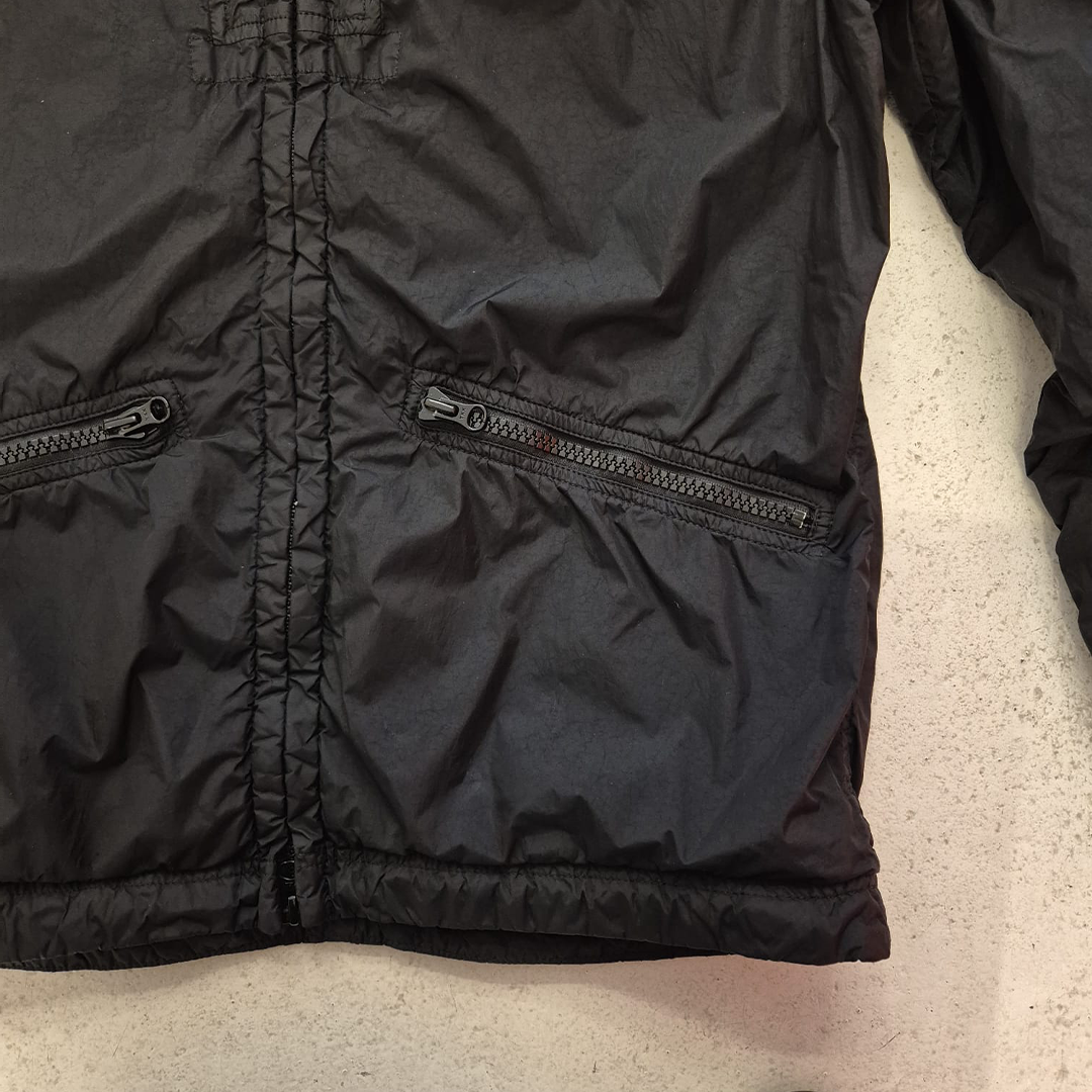 Stone Island Garment Dyed Crinkled Reps Ny Black Jacket (M)