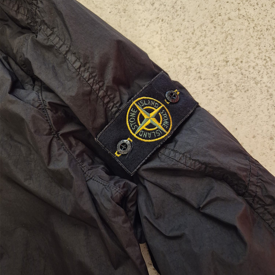 Stone Island Garment Dyed Crinkled Reps Ny Black Jacket (M)