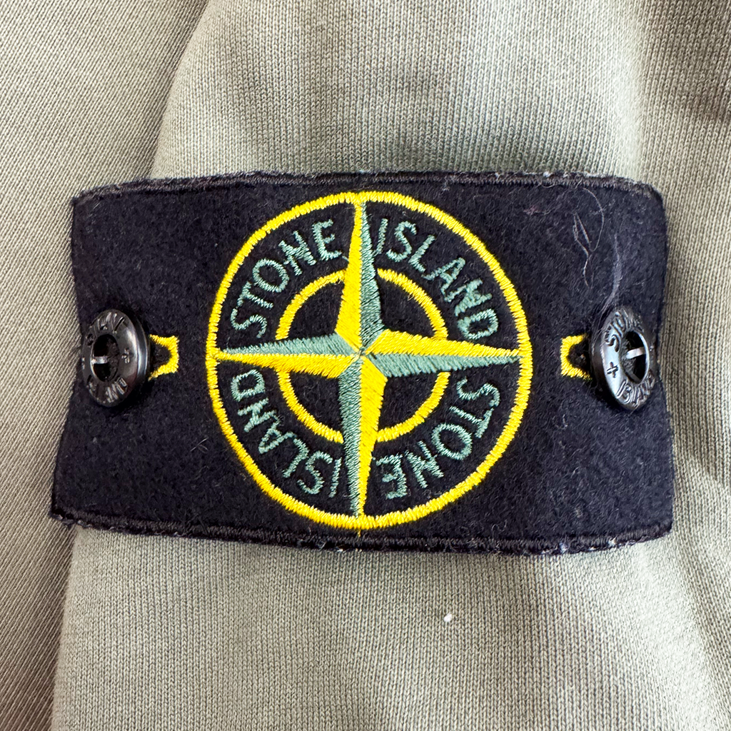 Stone Island Hoodied Zip Up Sweatshirt Khaki (M)