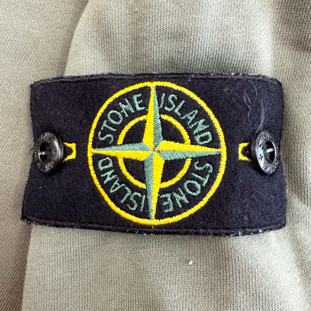 Stone Island Hoodied Zip Up Sweatshirt Khaki (M)