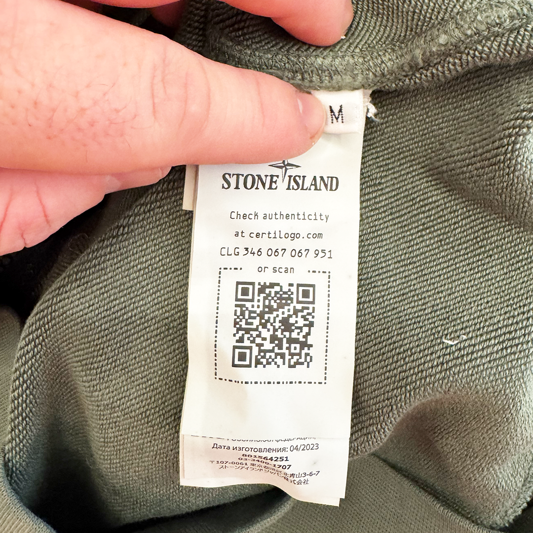 Stone Island Hoodied Zip Up Sweatshirt Khaki (M)