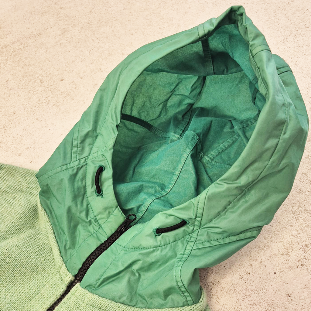 Stone Island Green Wool Zip-Up Hoodie (XXL)