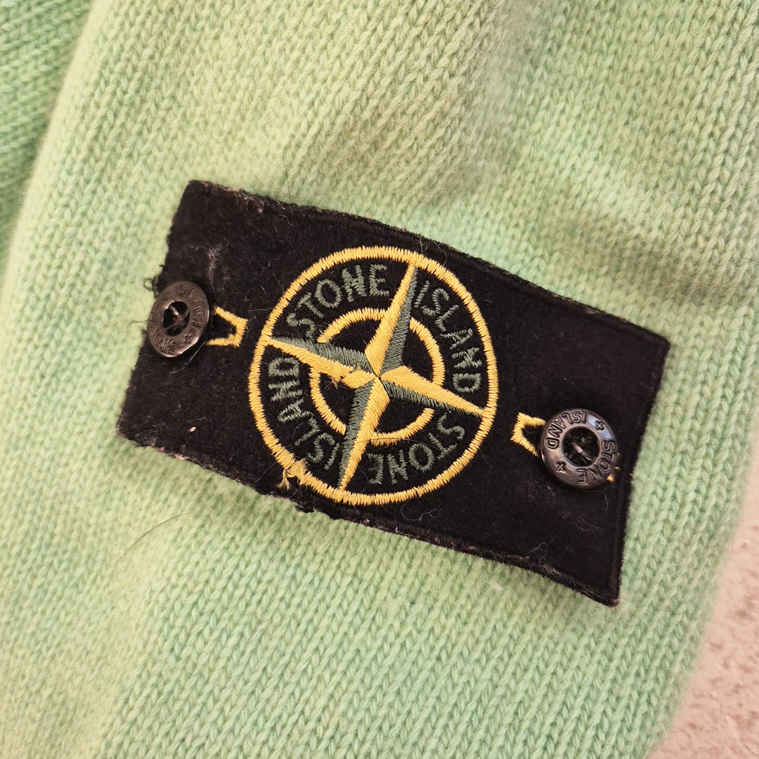 Stone Island Green Wool Zip-Up Hoodie (XXL)
