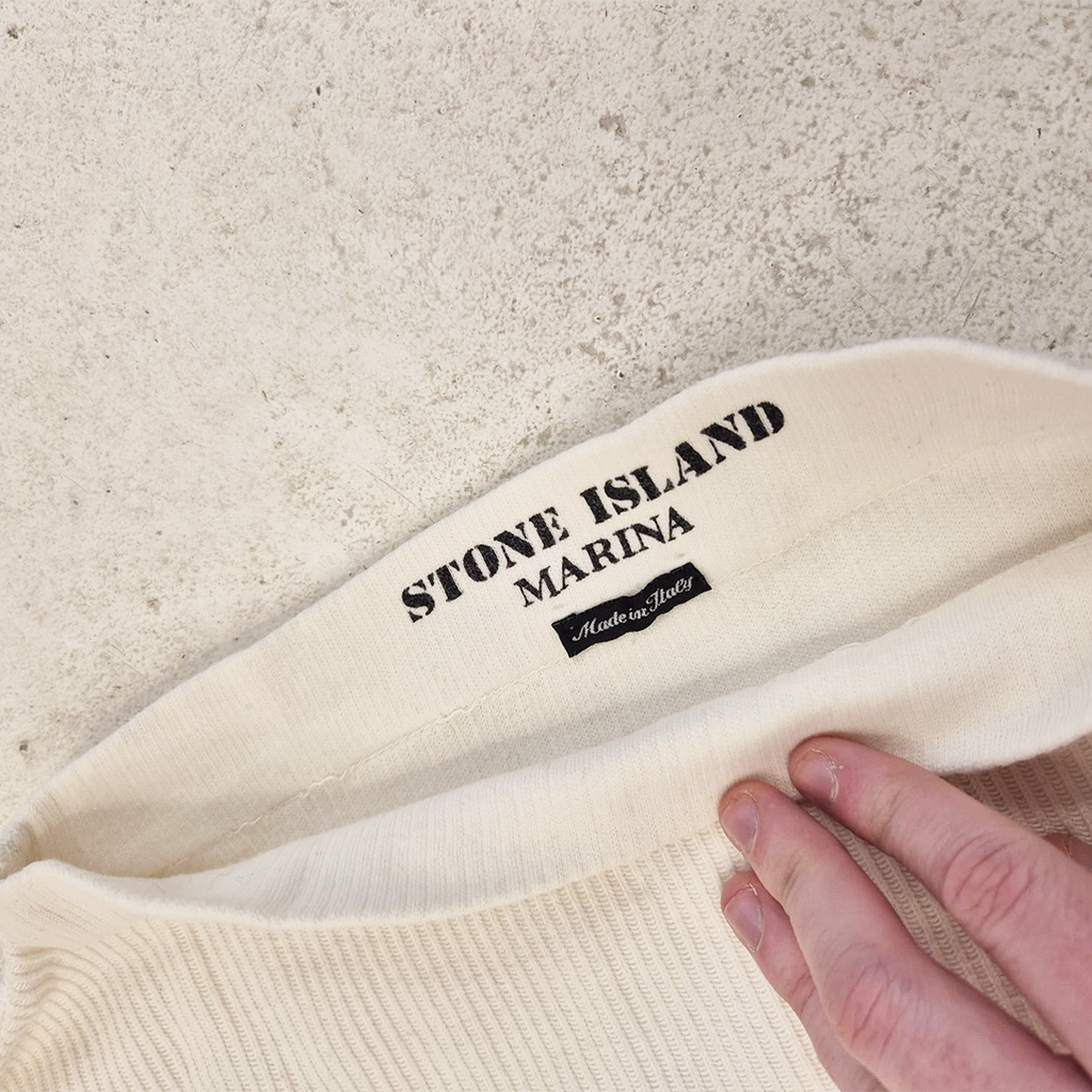 Stone Island Marina Ribbed White Long Sleeve (XL - Missing Size Tag)