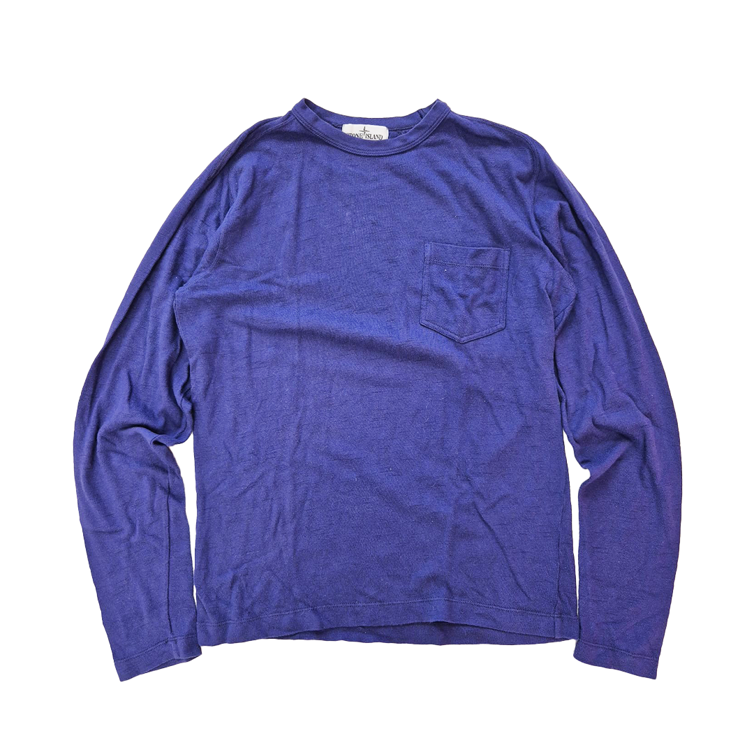 Stone Island Navy Pocket Long Sleeve (L - Missing Size Tag)