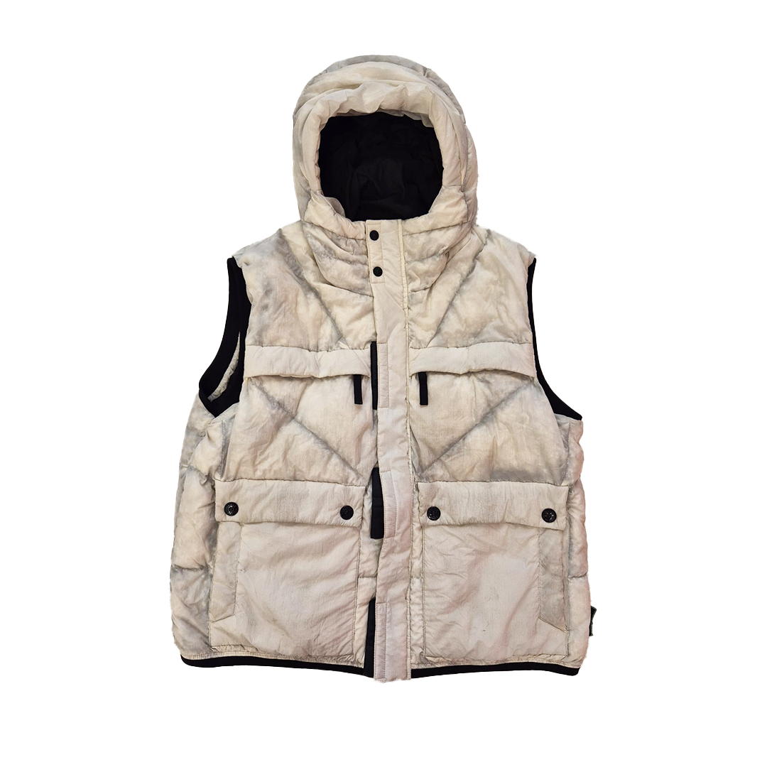 Stone Island Vintage Opaque Nylon Tela White Gilet (3XL)