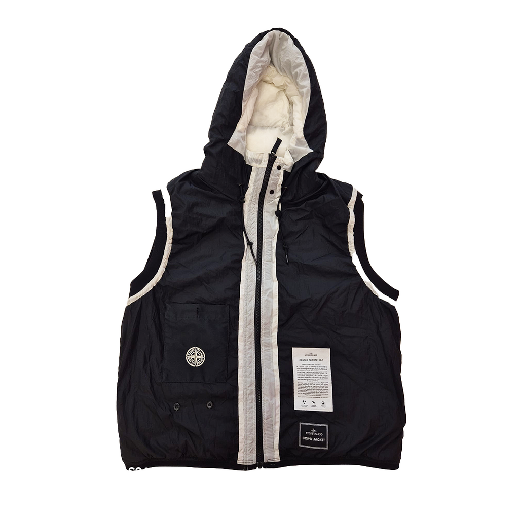Stone Island Vintage Opaque Nylon Tela White Vest (3XL)