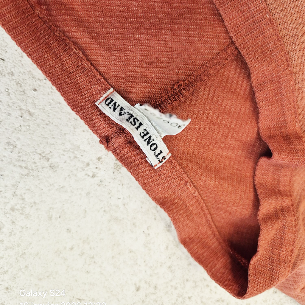 Stone Island Logo Embroidery Coral Tee (L)