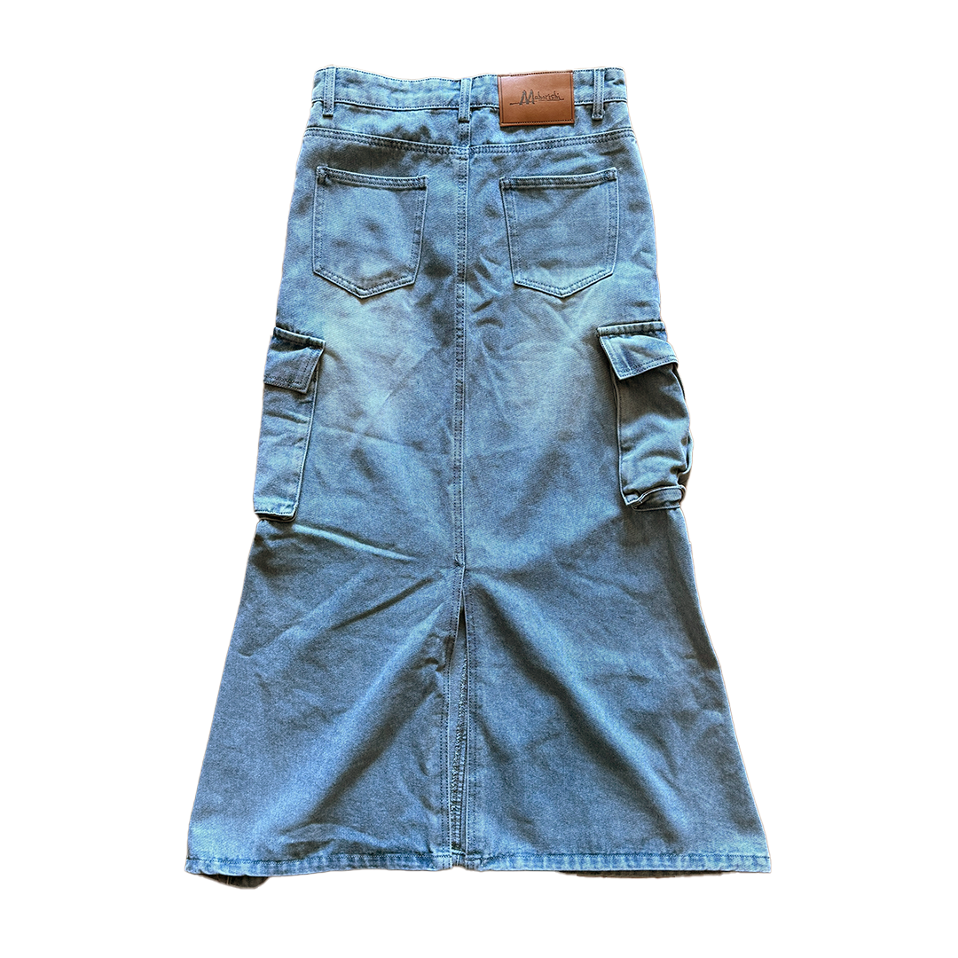 Palemo Store Cargo Denim Long Skirt (M)