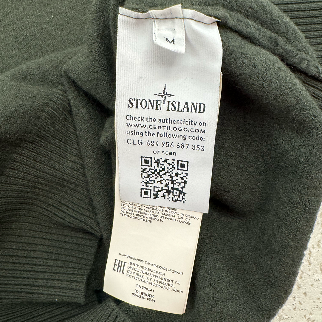 Stone Island Olive Wool Knit Sweater (M)