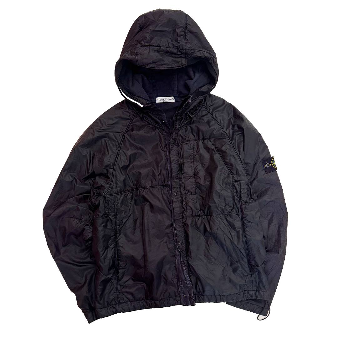 Stone Island AW10 Black Nylon Spalmatura Lined Hooded Jacket (XL)