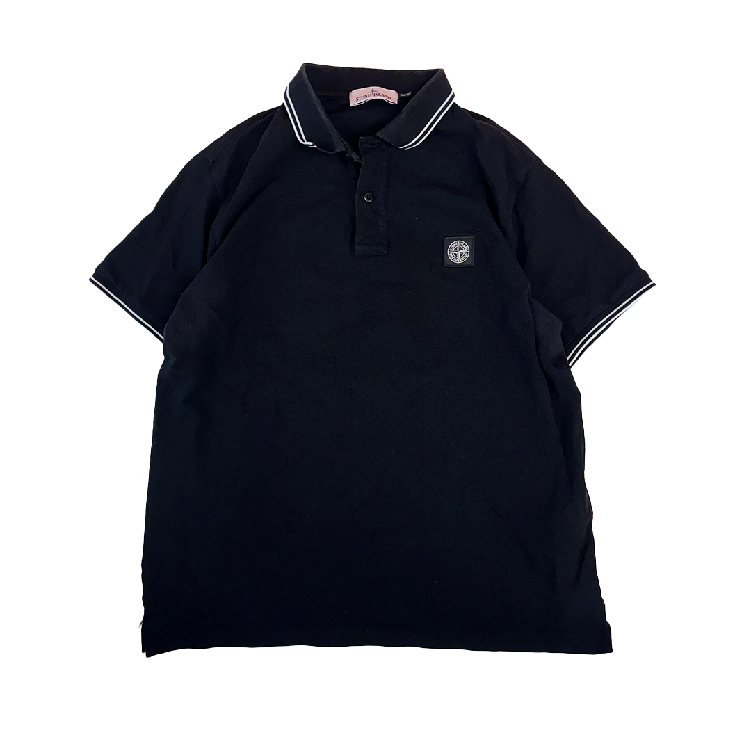 Stone Island Black S/S Polo (XXL)