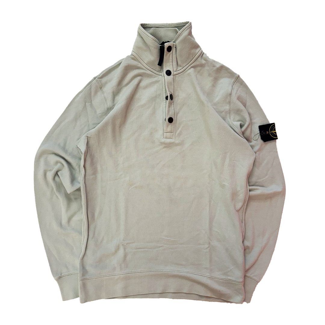 Stone Island Quarter Zipped Buttoned Sweater (M)