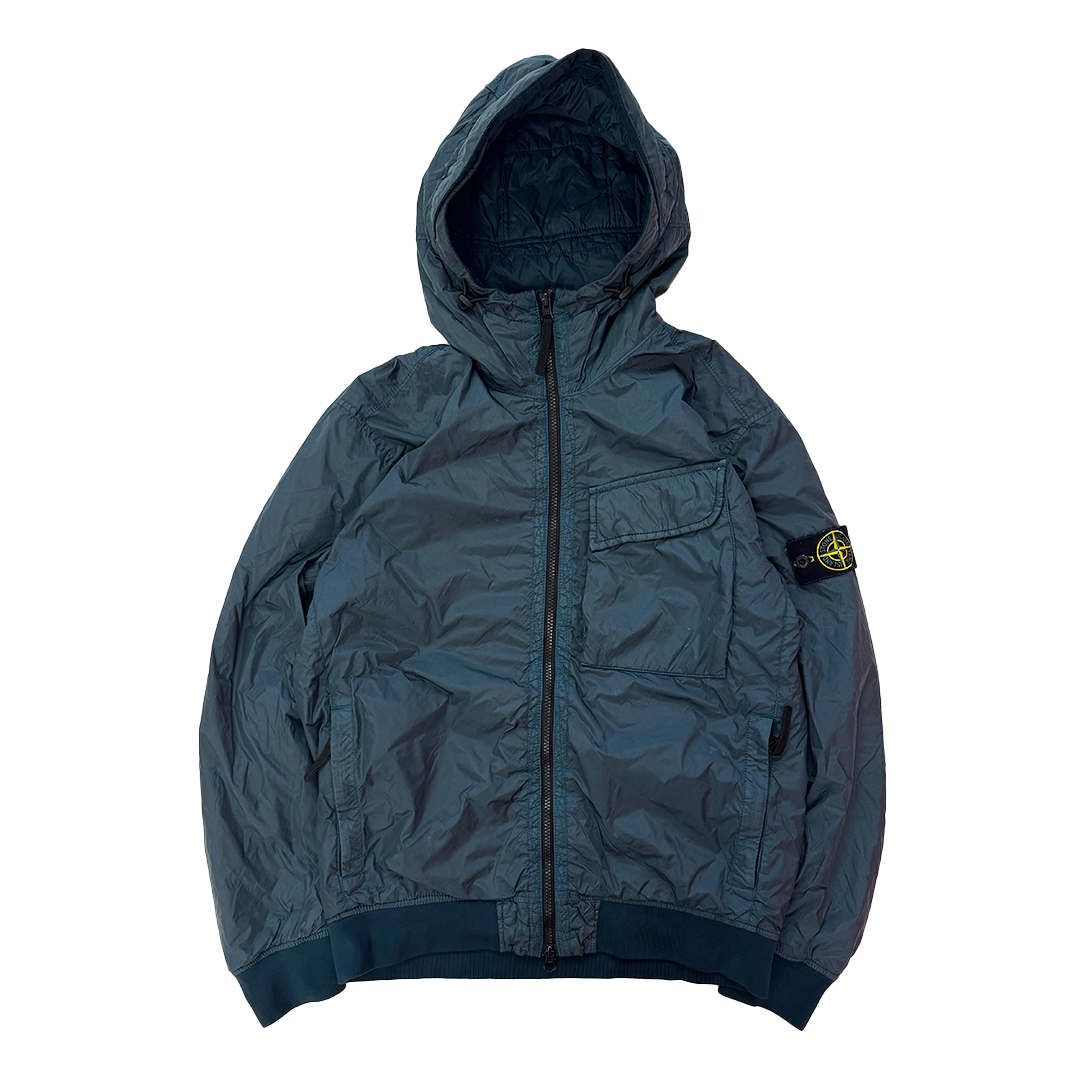 Stone Island Garment Dyed Crinkle Reps R-NY With Primaloft Blue Jacket (S)
