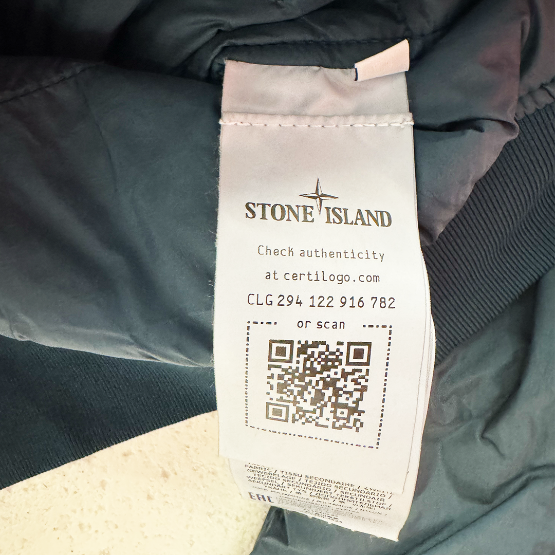 Stone Island Garment Dyed Crinkle Reps R-NY With Primaloft Blue Jacket (S)